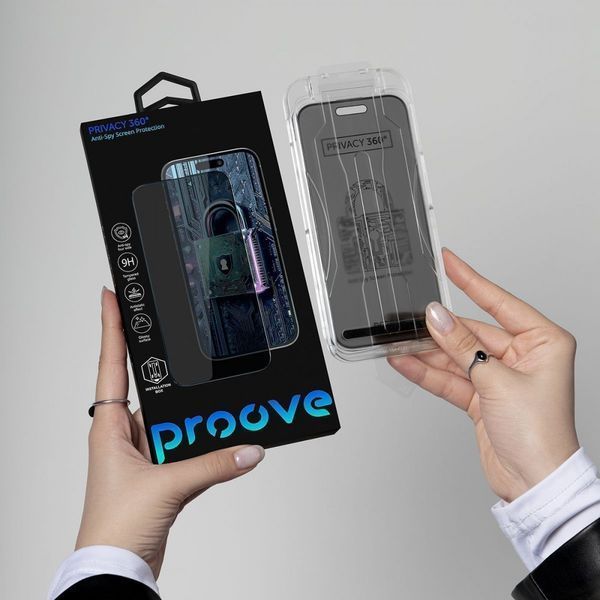 Захисне скло Proove Privacy 360 Installation Box iPhone 14 Pro/15/16 black 000012675 фото