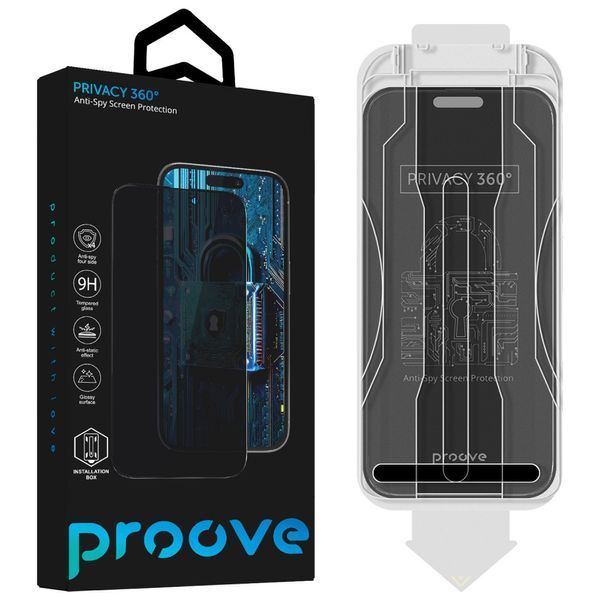 Захисне скло Proove Privacy 360 Installation Box iPhone 14 Pro/15/16 black 000012675 фото