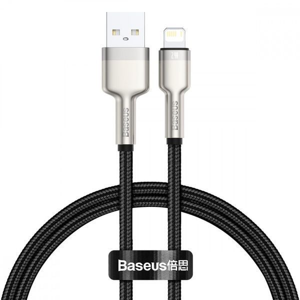 Кабель Baseus Cafule Metal Lightning 2.4A (2m) black 000011870 фото