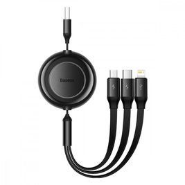 Кабель Baseus Bright Mirror 2 Series 3-in-1 (Micro USB+Lightning+Type-C) 3.5A (1.1m) black 000016489 фото