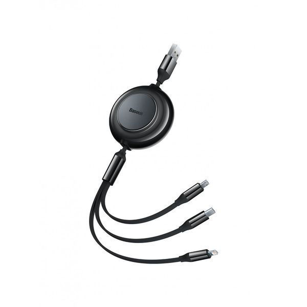 Кабель Baseus Bright Mirror 2 Series 3-in-1 (Micro USB+Lightning+Type-C) 3.5A (1.1m) black 000016489 фото