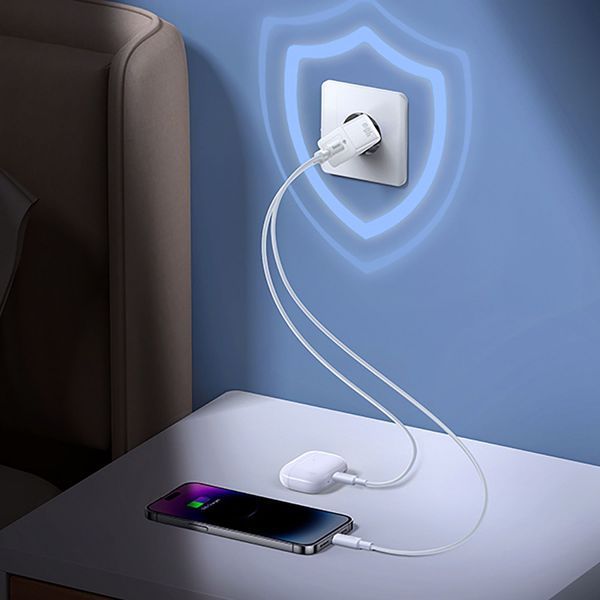 МЗП Baseus GaN5 Pro 40W Type-C+Type-C white 000012190 фото