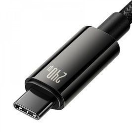 Кабель Baseus Tungsten Gold Fast Charging Type-C to Type-C 240W (1m) black 000016384 фото