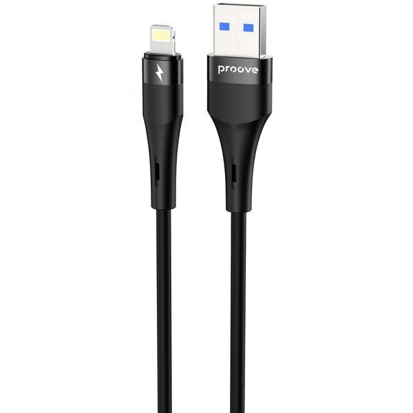 Кабель Proove Light Silicone Plus USB to Lightning 2.4A (1m) black 000012033 фото