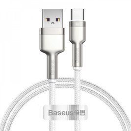 Кабель Baseus Cafule Metal Data Type-C 66W (1m) white 000011864 фото