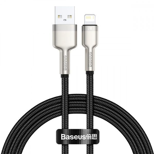 Кабель Baseus Cafule Metal Lightning 2.4A (1m) black 000011868 фото