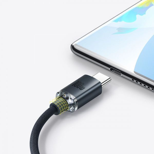 Кабель Baseus Crystal Shine Series Fast Charging Type-C 100W (2m) blue 000011902 фото