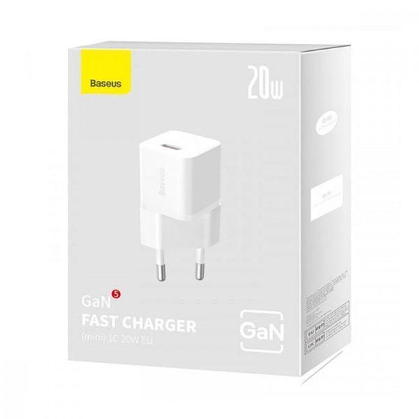 МЗП Baseus GaN5S Fast Charger 20W (1 Type-C) white 000012196 фото