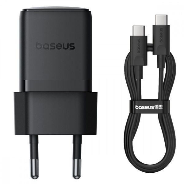 МЗП Baseus Palm Fast Charger 30W (Type-C) 30W + Кабель Type-C to Type-C 60W (1m) black 000012203 фото
