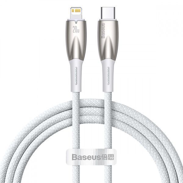 Кабель Baseus Glimmer Series Fast Charging Type-C to Lightning 20W (1m) white 000011927 фото