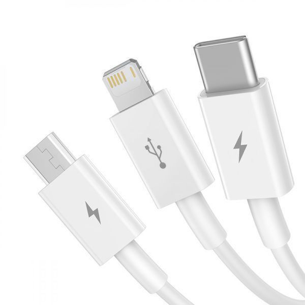 Кабель Baseus Superior Series Fast Charging 3-in-1 (Micro USB+Lightning+Type-C) 3.5A (1.5m) blue 000011959 фото
