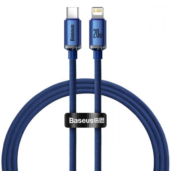 Кабель Baseus Crystal Shine Series Fast Charging Type-C to Lightning 20W (1.2m) blue 000011905 фото
