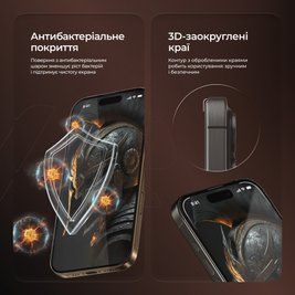 Захисне скло Proove Achilles iPhone 13/13 Pro/14/16e/17e black 000012596 фото