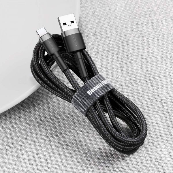 Кабель Baseus Cafule Type-C 3A (1m) gray/black 000011883 фото