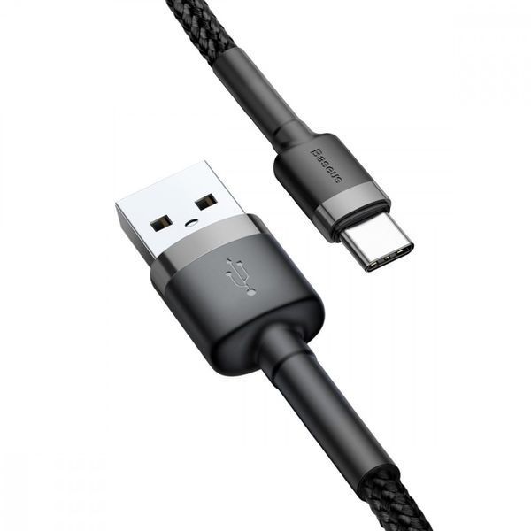 Кабель Baseus Cafule Type-C 3A (1m) gray/black 000011883 фото