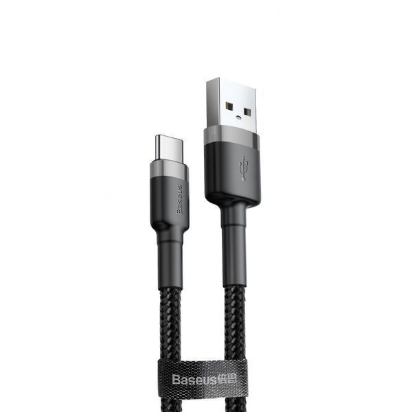 Кабель Baseus Cafule Type-C 3A (1m) gray/black 000011883 фото