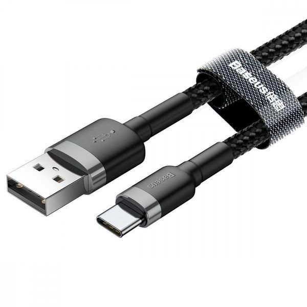 Кабель Baseus Cafule Type-C 3A (1m) gray/black 000011883 фото