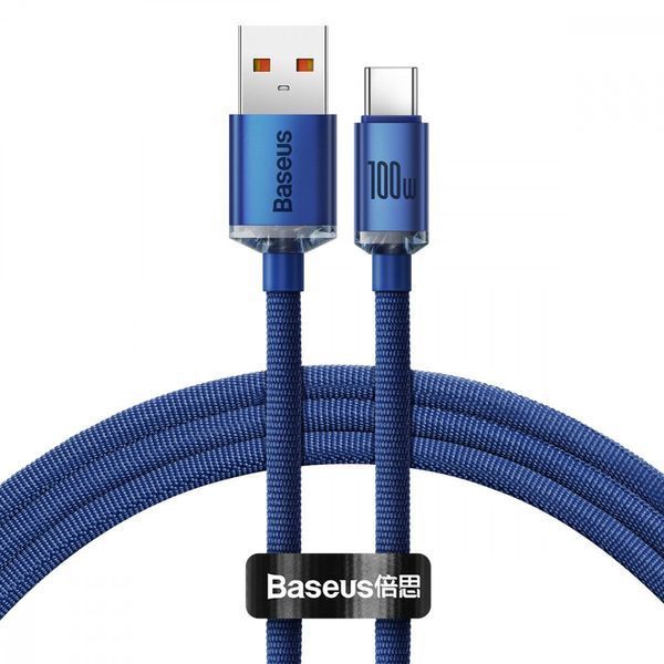 Кабель Baseus Crystal Shine Series Fast Charging Type-C 100W (1.2m) blue 000016343 фото