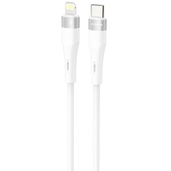 Кабель Proove Light Silicone Plus Type-C to Lightning 27W (1m) white 000012031 фото