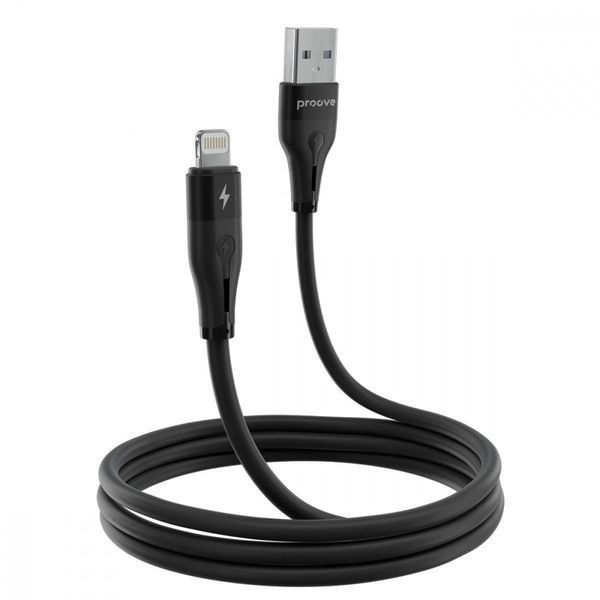 Кабель Proove Soft Silicone USB to Lightning 2.4A (1m) black 000012089 фото