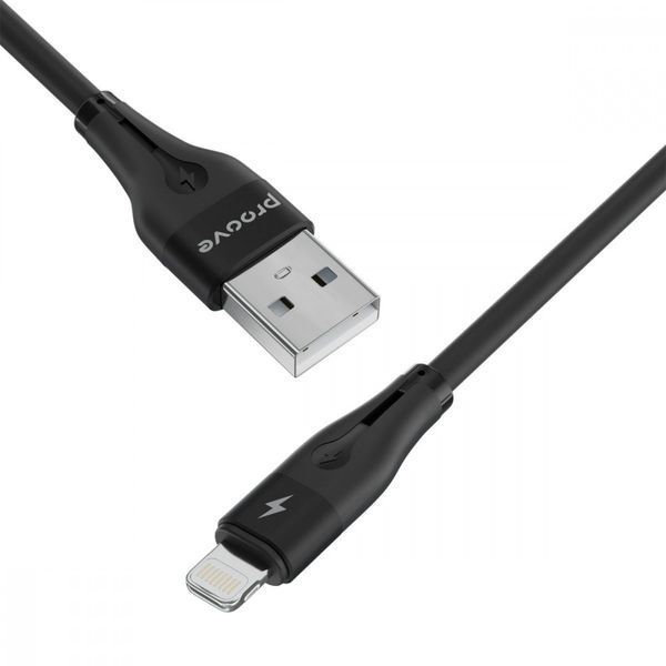Кабель Proove Soft Silicone USB to Lightning 2.4A (1m) black 000012089 фото