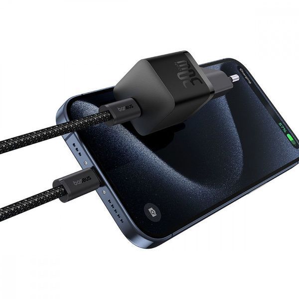 МЗП Baseus GaN5 Mini Fast Charger 30W ( Type-C ) + Кабель Type-C to Type-C 100W (1m) blue 000016401 фото