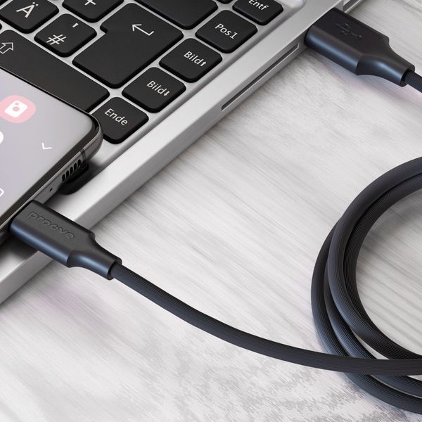 Кабель Proove Striped Silicone USB to Type-C (1m) black 000012102 фото