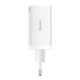 МЗП Baseus GaN5 Pro 65W (2 Type-С+USB ) + Кабель Type-C to Type-C 100W (1m) white 000016406 фото