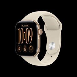 Apple Watch Series 12 GPS 42mm Light Gold Aluminum Case with Sand Sport Band - M/L (MJEE4) 000019767 фото
