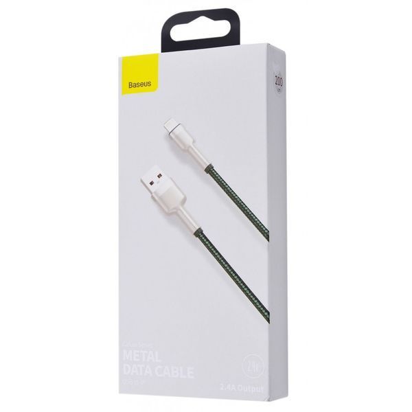 Кабель Baseus Cafule Metal Lightning 2.4A (2m) green 000011871 фото