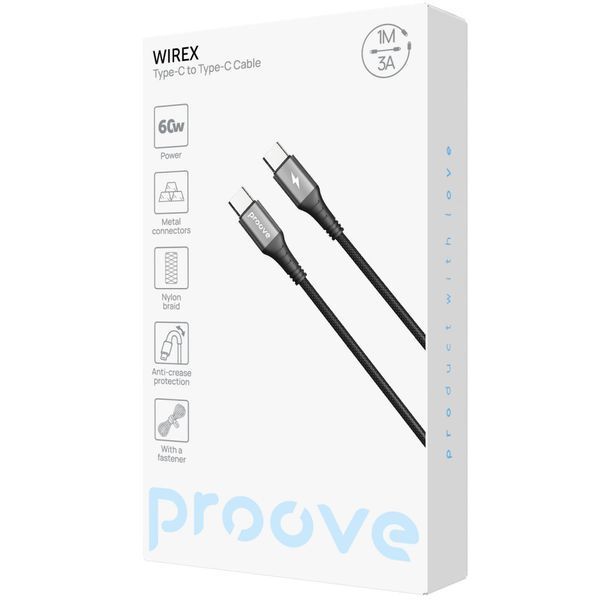 Кабель Proove WireX Type-C to Type-C 60W (1m) white 000012110 фото