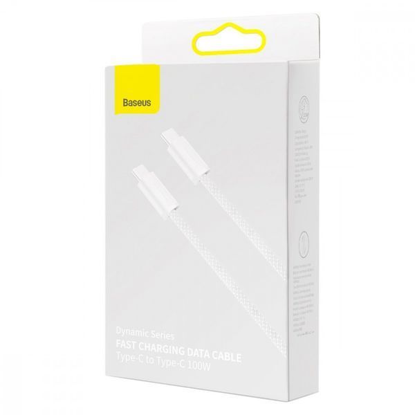 Кабель Baseus Dynamic Series Fast Charging Type-C to Type-C 100W (2m) white 000016354 фото