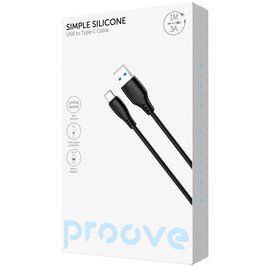 Кабель Proove Simple Silicone USB to Type-C 3A (1m) black 000012080 фото