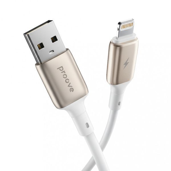 Кабель Proove Flex Metal USB to Lightning 2.4A (1m) white 000012012 фото