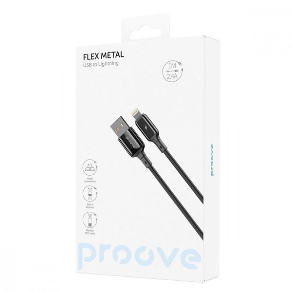 Кабель Proove Flex Metal USB to Lightning 2.4A (1m) white 000012012 фото