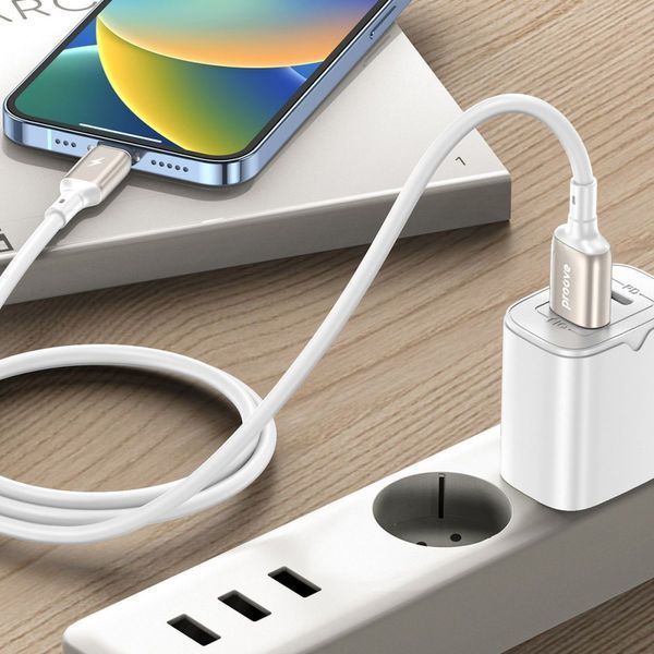 Кабель Proove Flex Metal USB to Lightning 2.4A (1m) white 000012012 фото