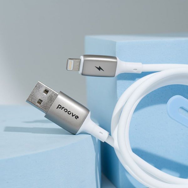 Кабель Proove Flex Metal USB to Lightning 2.4A (1m) white 000012012 фото