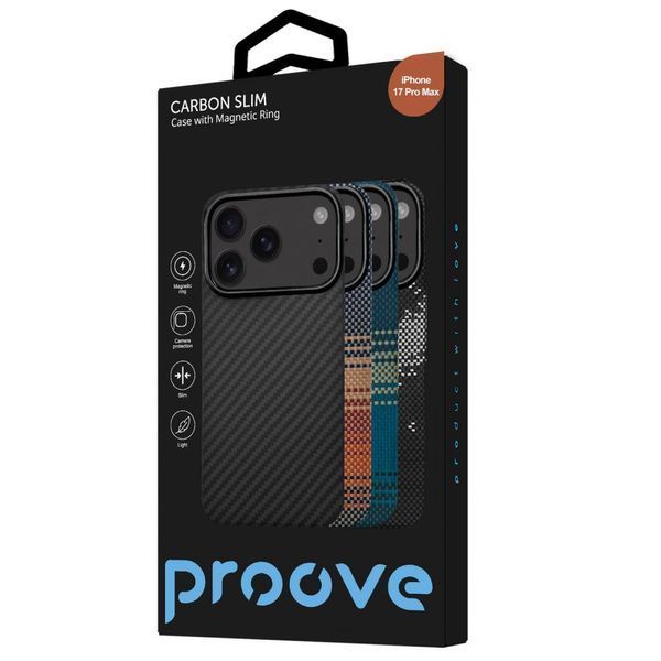 Чохол Proove Carbon Slim with Magnetic Ring iPhone 17 Pro Max glowrise 000013267 фото