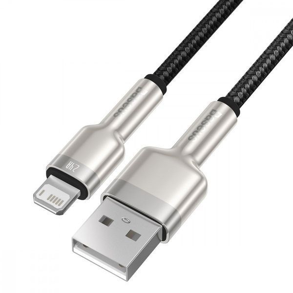 Кабель Baseus Cafule Metal Lightning 2.4A (0,25m) black 000011866 фото