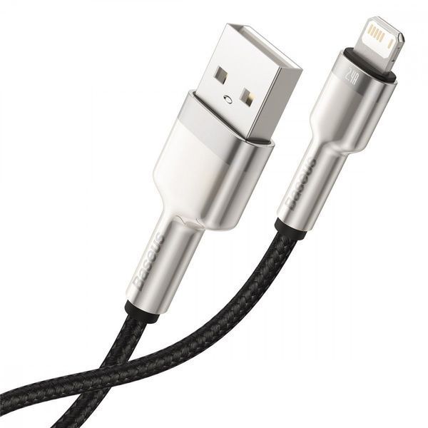 Кабель Baseus Cafule Metal Lightning 2.4A (0,25m) black 000011866 фото
