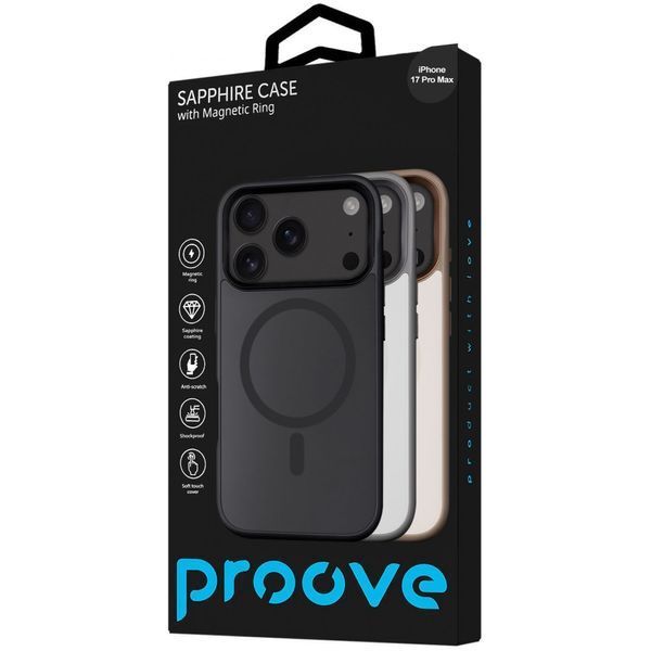Чохол Proove Sapphire Case with Magnetic Ring iPhone 17 Pro Max black titanium 000013848 фото