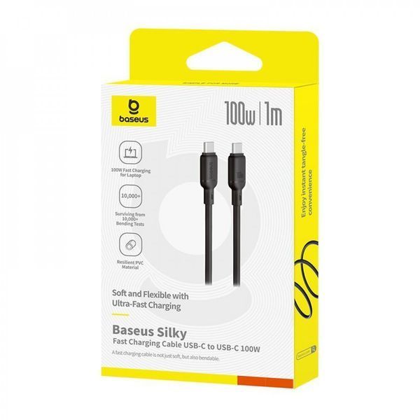 Кабель Baseus Silky Series Fast Charging Type-C to Type-C 100W (2m) white 000011957 фото