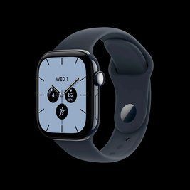 Apple Watch Series 12 GPS 46mm Space Gray Aluminum Case with Navy Blue Sport Band - M/L (MJEQ4) 000019777 фото