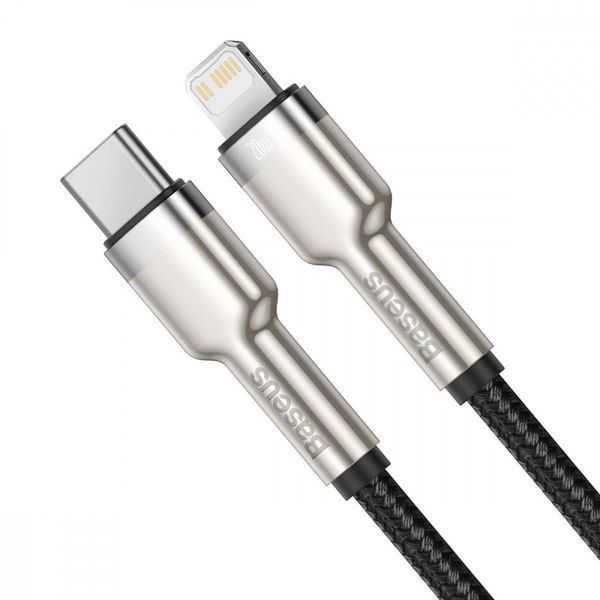 Кабель Baseus Cafule Metal Type-C to Lightning PD 20W (0.25m) black 000011873 фото
