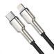 Кабель Baseus Cafule Metal Type-C to Lightning PD 20W (0.25m) black 000011873 фото 5