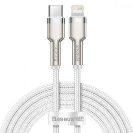 Кабель Baseus Cafule Metal Type-C to Lightning PD 20W (2m) white 000011879 фото