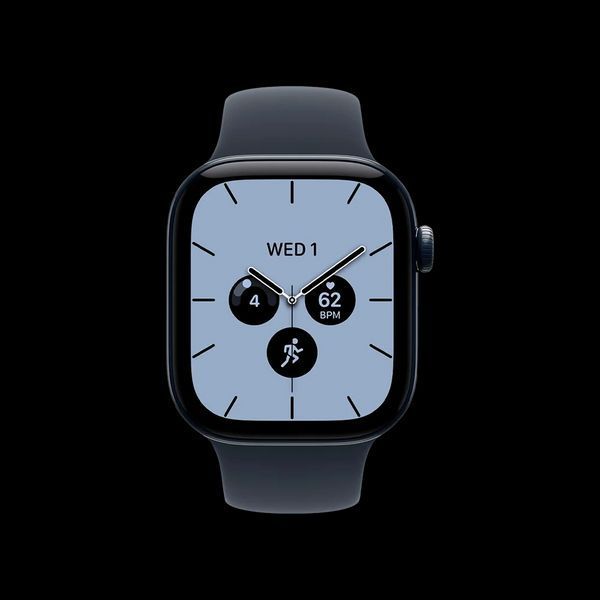 Apple Watch Series 12 GPS 46mm Space Gray Aluminum Case with Navy Blue Sport Band - S/M (MJER4) 000019778 фото
