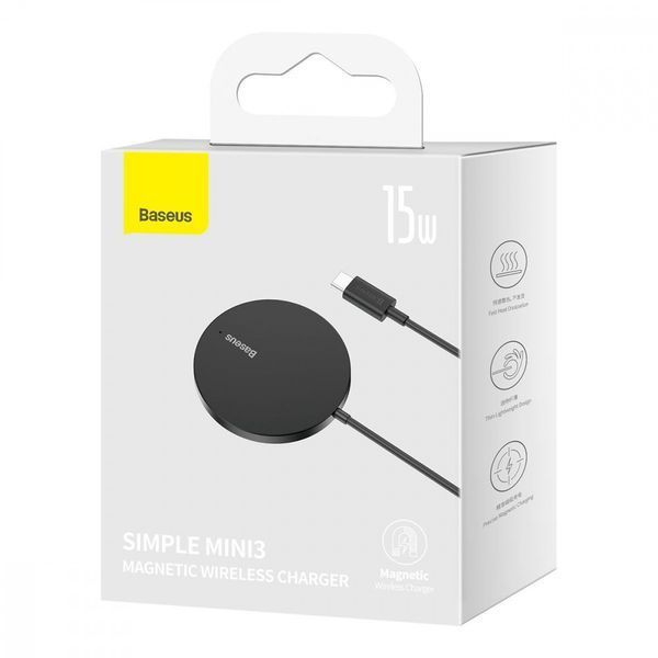 Бездротовий ЗП Baseus Simple Mini3 Magnetic Wireless Charger 15W purple 000012168 фото