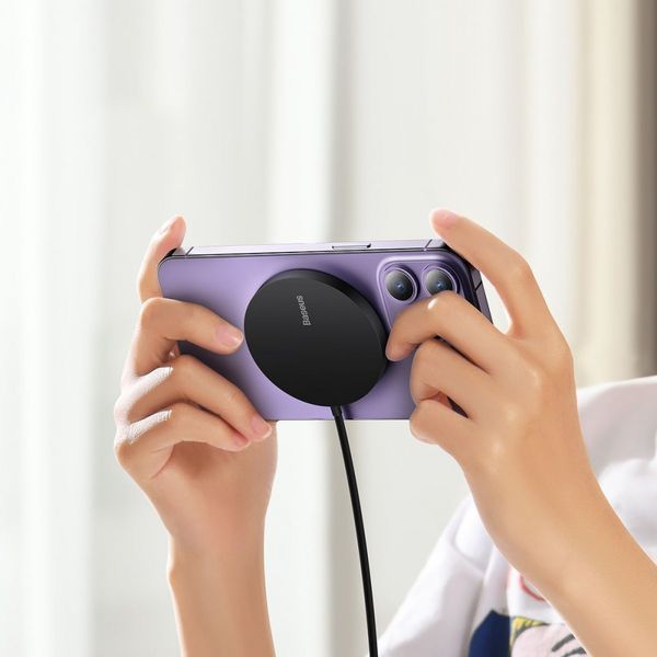 Бездротовий ЗП Baseus Simple Mini3 Magnetic Wireless Charger 15W purple 000012168 фото