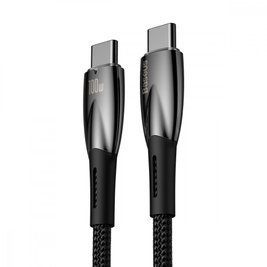 Кабель Baseus Glimmer Series Fast Charging Type-C to Type-C 100W (1m) black 000016364 фото